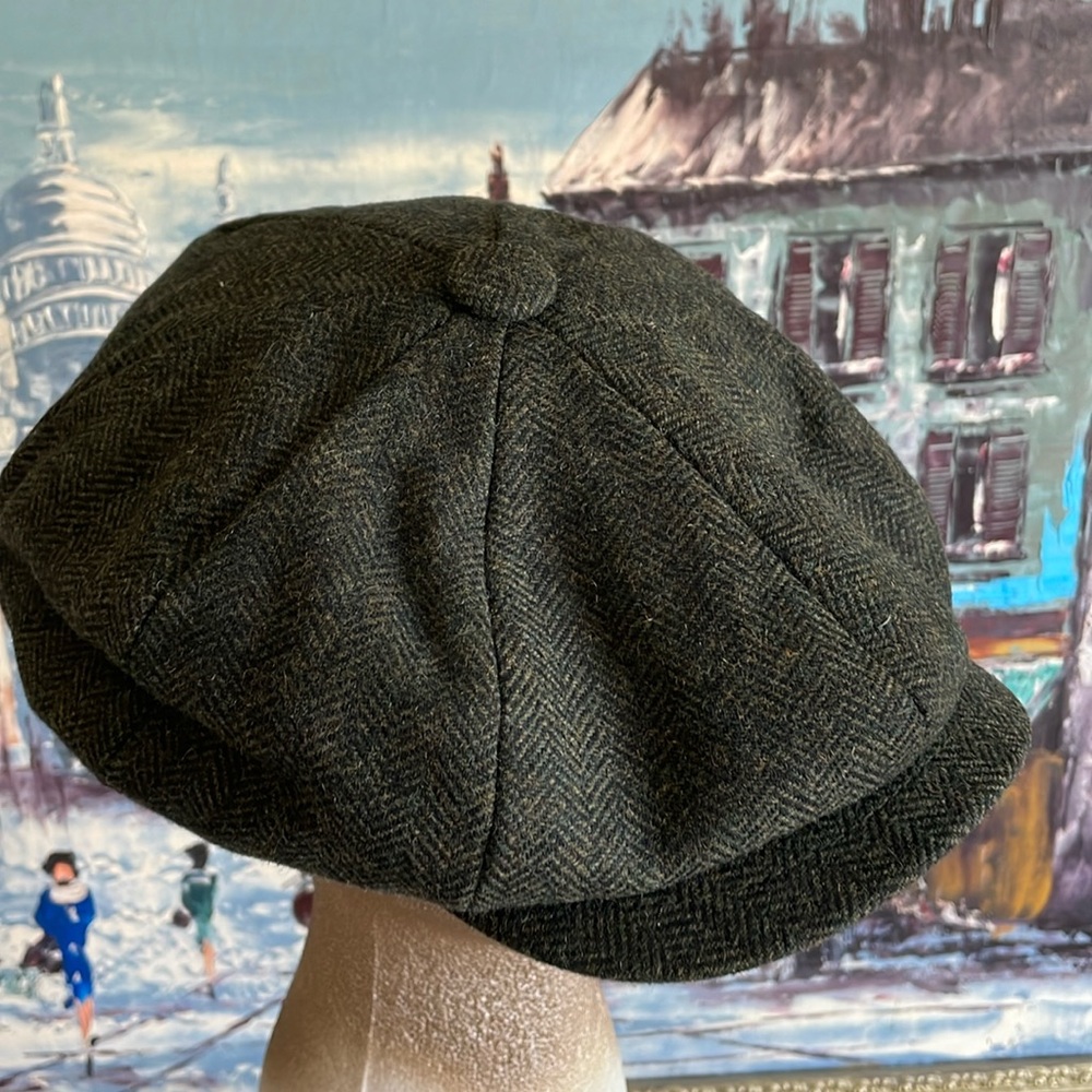 New Botvela Wool Blend Newsboy Style Flat Eight Panel Hat Size M